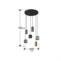 چراغ آویز شیشه ای 3 تایی 24 وات LED ستاره شمال مدل MD41