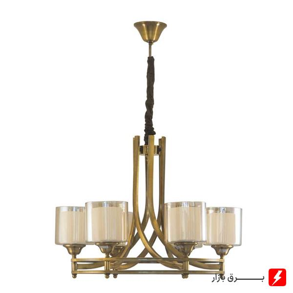 لوستر-5-شاخه-کاریکسی-مدل-گرد-دو-رینگی