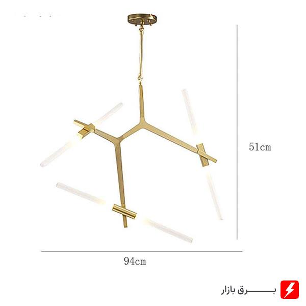 چراغ-آویز-3-شاخه-بالب-لندن-مدل-BL-16GOLD