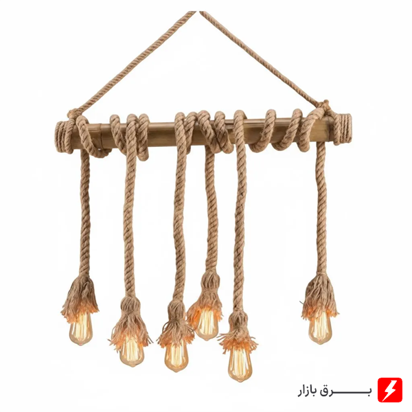 چراغ آویز کنفی و چوبی آرتا کد 101
