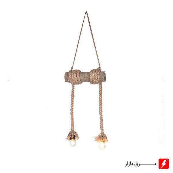 چراغ آویز آرتا مدل کنفی و چوبی کد 101