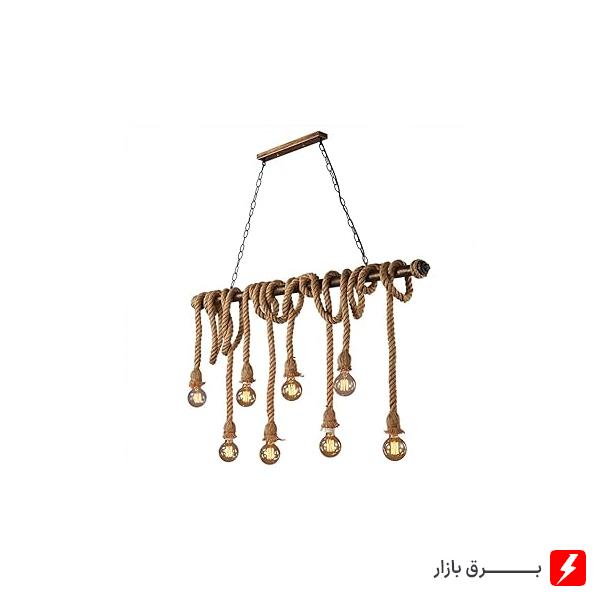 چراغ آویز کنفی و چوبی آرتا کد 101