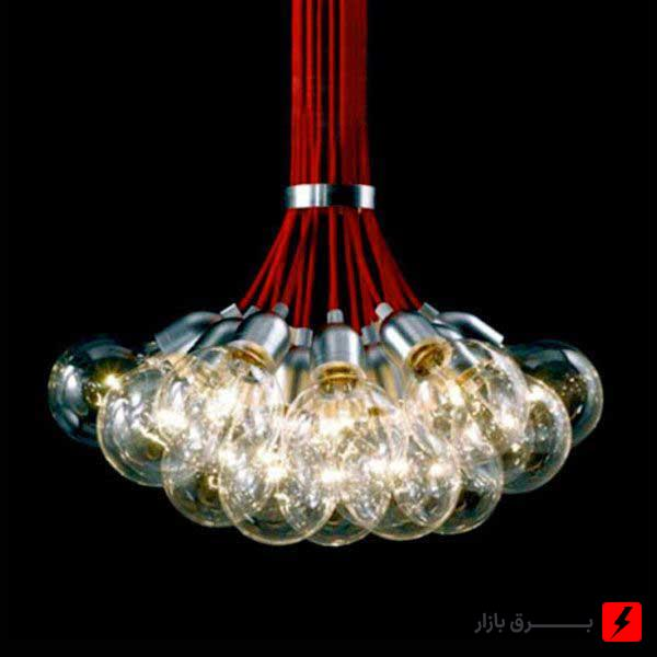 لوستر-آویز-دکوراتیو-بالب-لندن-مدل-CLUSTER-19-HEAD