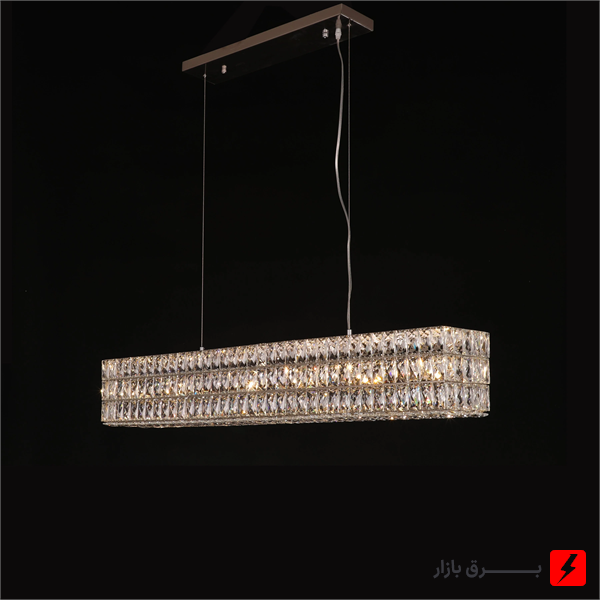 لوستر کریستالی نیرا نور مدل شمشی مستطیل BR-611