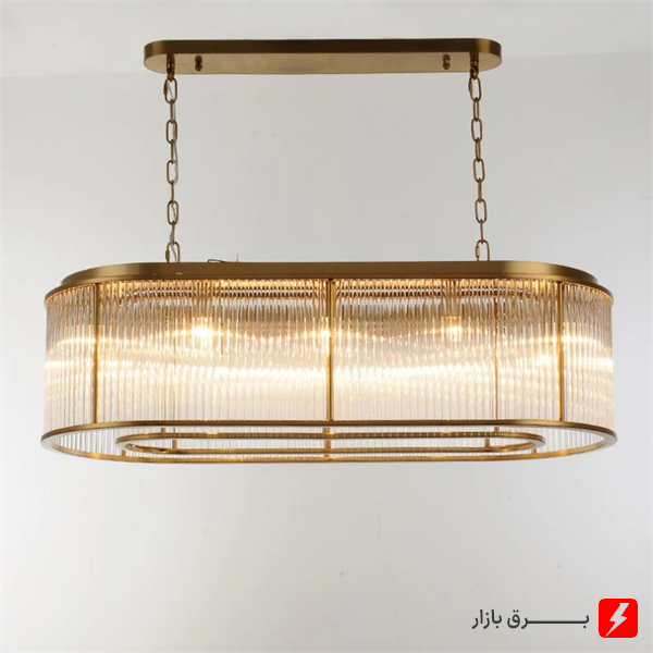 لوستر کریستالی نیرا نور مدل لوله ای مستطیل PR-711