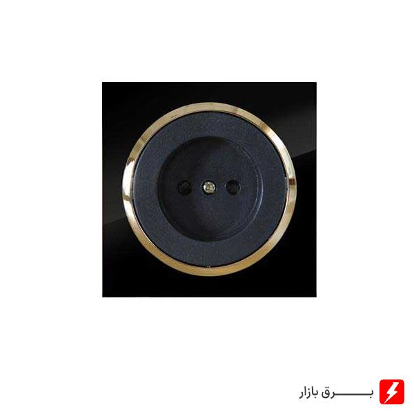 پریز-برق-آوا-پلکسی-مشکی-زه-طلایی-مکانیزم-قاب-زه