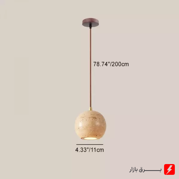 چراغ آویز انگاره چوبی لامپ دار مدل KAHROBA 1