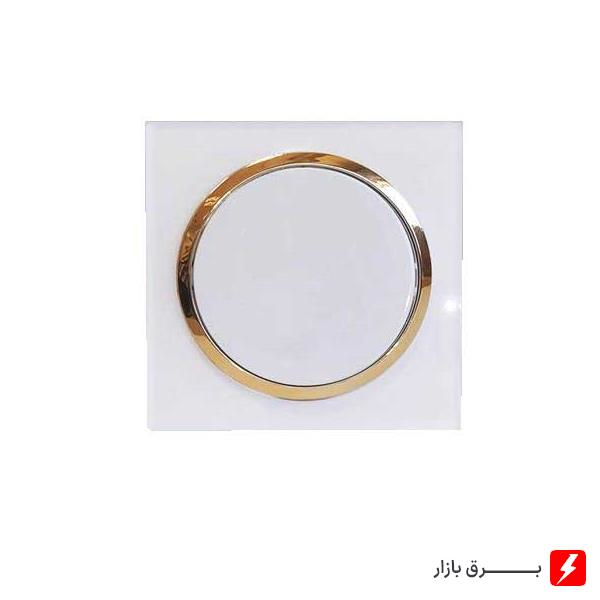 کلید-یک-پل-آواپلکسی-سفید-زه-طلایی-مکانیزم-قاب-زه