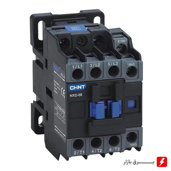 کنتاکتور-9-آمپر،-4-کیلووات،-برند-CHINT-بوبین-VAC-220-مدل-09-NXC