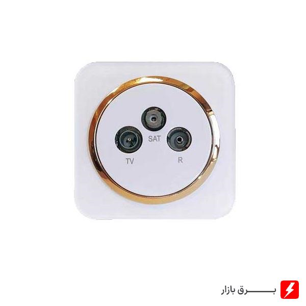 فیش-آنتن-مرکزی-آدا-پلکسی-سفید-زه-طلایی-مکانیزم-قاب-زه