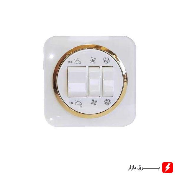 کلید-کولر-آدا-پلکسی-سفید-زه-طلایی-مکانیزم-قاب-زه