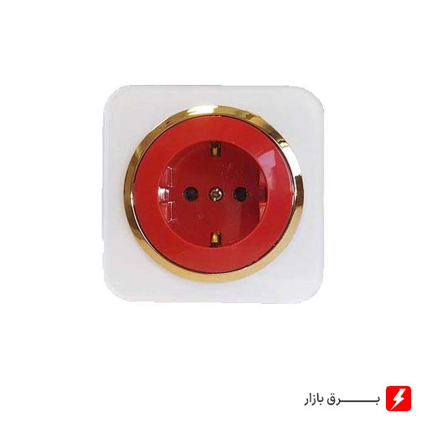 پریز-ارت-UPS-آدا-پلکسی-سفید-زه-طلایی-مکانیزم-قاب-زه