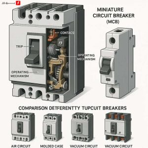کلید اتوماتیک چیست تفاوت آن با کلید مینیاتوری+انواع و ساختار کلید اتوماتیک