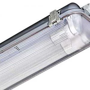 چراغ بیمارستانی ضد آب 2x18 وات روکار مهنام مدل لوییزان با حباب پلی کربنات T8