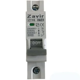 کلید مینیاتوری یک پل برند زاویر مدل MCB-1P+N / 63 آمپر