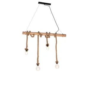 چراغ آویز آرتا مدل کنفی و چوبی کد 101/4