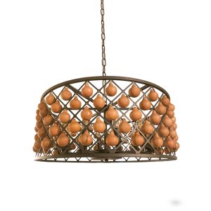 لوستر چوبی نیرا نور مدل گوی دایره BAC-472