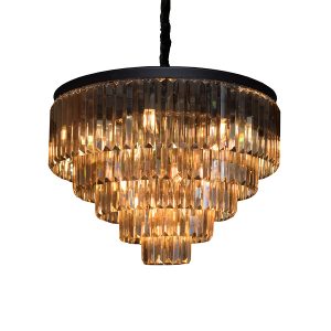 لوستر کریستالی نیرا نور مدل گرد سقفی کاردی SWC-453