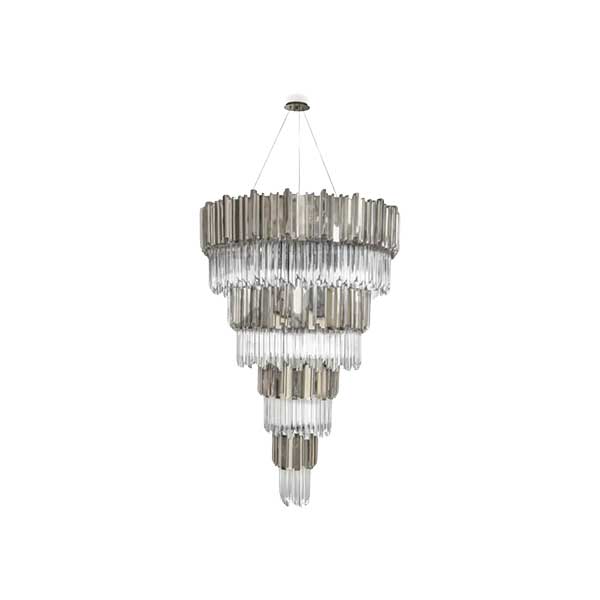 لوستر نیرا نور مدل آیرون گرد فریم طبقاتی ISTC-958