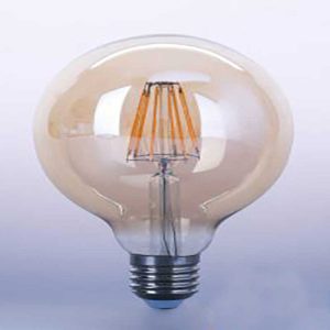 لامپ G95 8 وات شیشه کهربایی (شامپاینی)