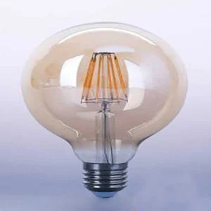 لامپ G95 8 وات شیشه کهربایی (شامپاینی)