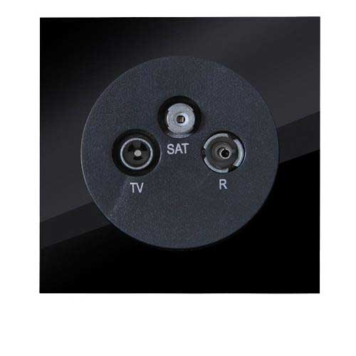 کلید و پریز آوا پلکسی مشکی دلند پلاس/فیش آنتن مرکزی