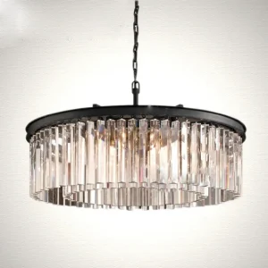 لوستر کریستالی گرد دو لاین کاردی نیرا نور مدل SWC-413