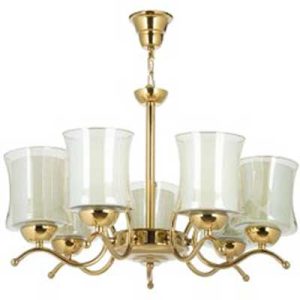 لوستر 1+6 شاخه کاریکسی مدل گرد تک رینگی