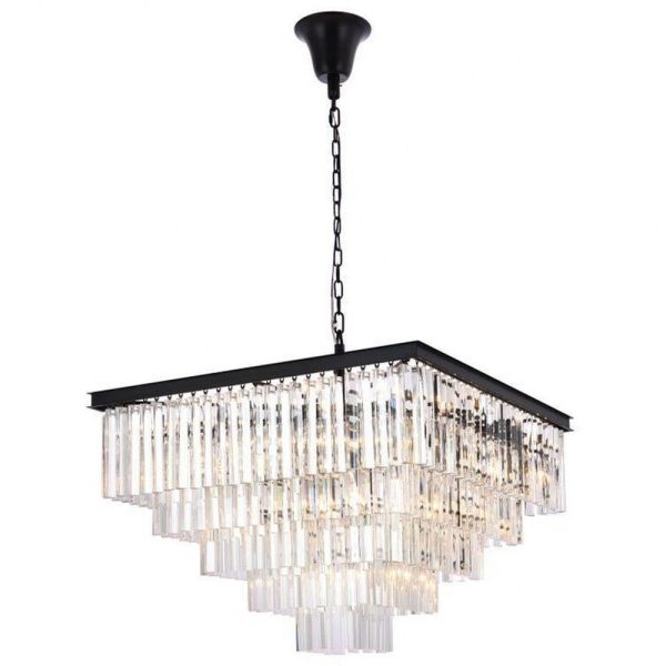 لوستر کریستالی مربع دو لاین دو طبقه مدل S-213