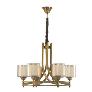 لوستر 5 شاخه کاریکسی مدل گرد دو رینگی