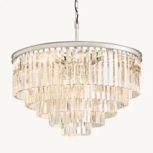 لوستر کریستالی نیرا نور مدل گرد پنج طبقه SWC-471
