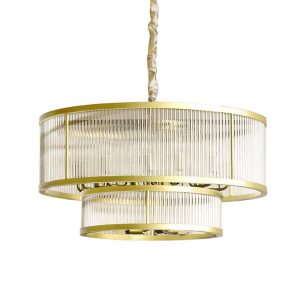 لوستر کریستالی نیرا نور مدل دو طبقه دایره PC-725