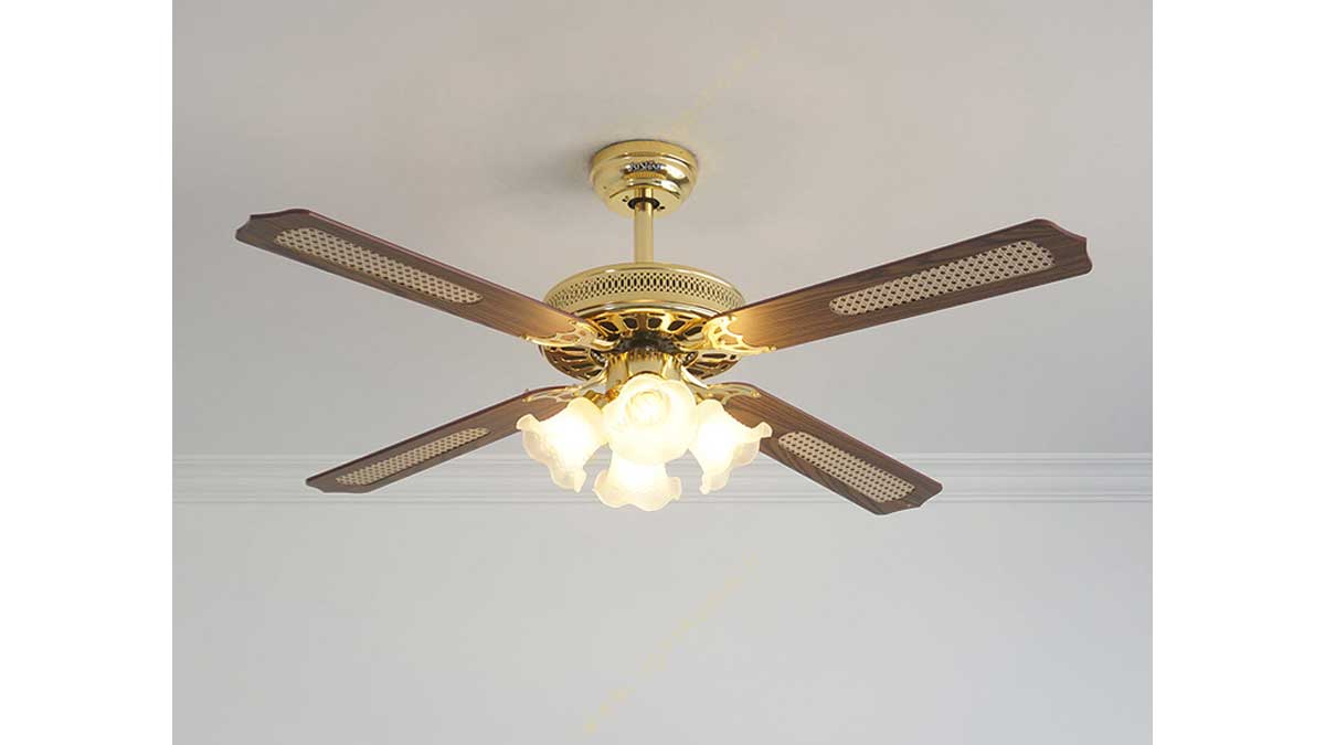 لوستر پنکه دار چوبی