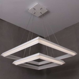 آویز خطی مربع سیلا نور مدل پیرامید 70 سفید و مشکی