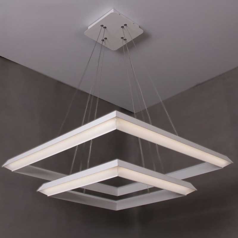 آویز خطی مربع سیلا نور مدل پیرامید 70 سفید و مشکی