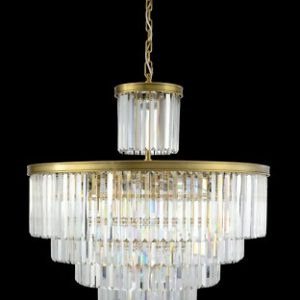 لوستر کریستالی گرد 6 طبقه+1 نیرا نور مدل SWC-461