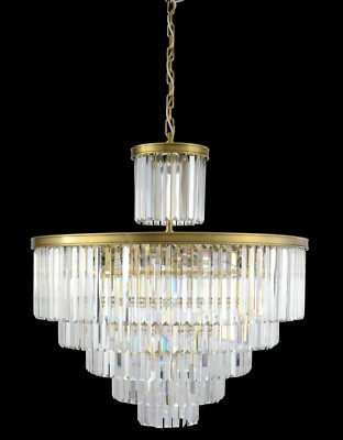 لوستر کریستالی گرد 6 طبقه+1 نیرا نور مدل SWC-461