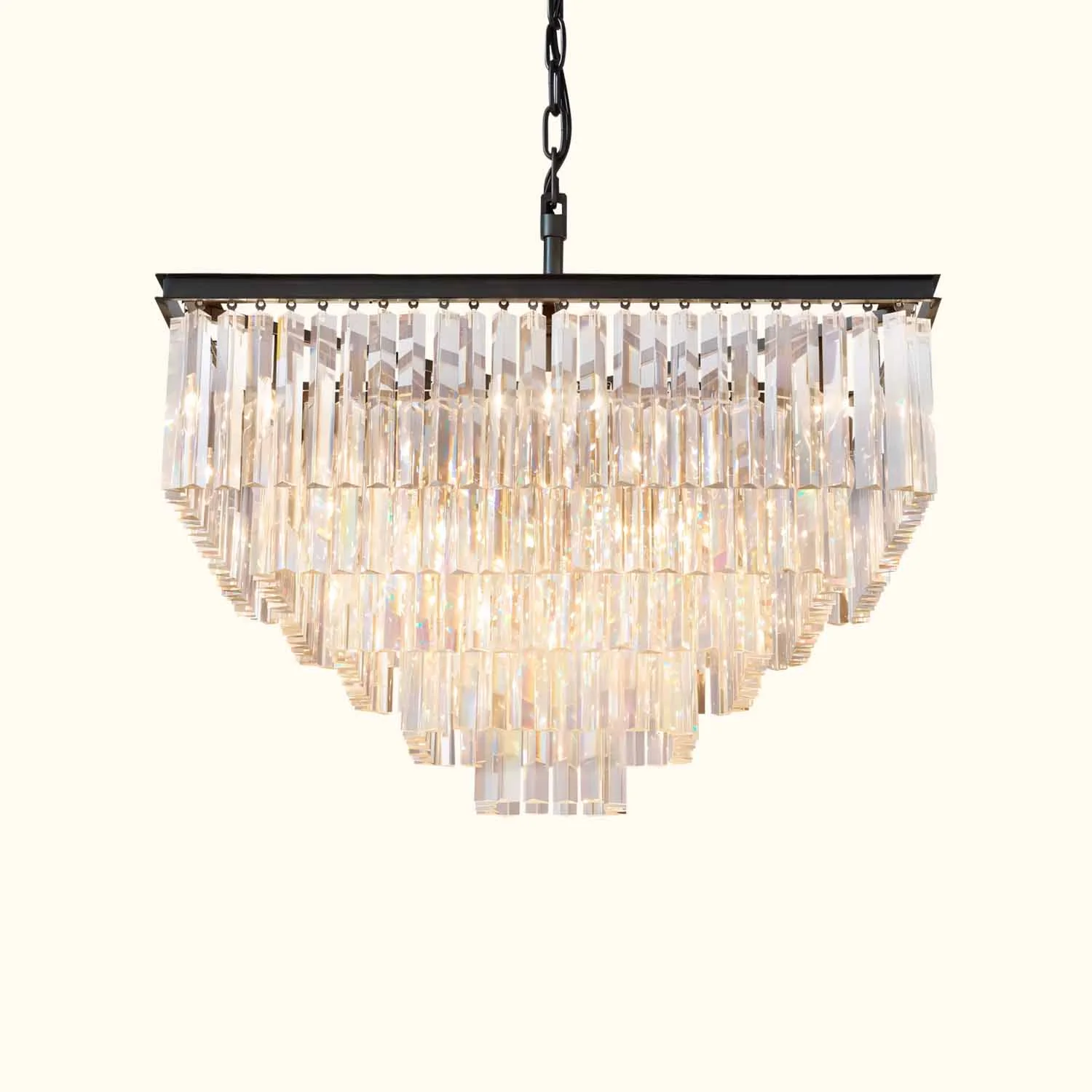 لوستر کریستالی مربع مجلسی 50 سانتیمتری