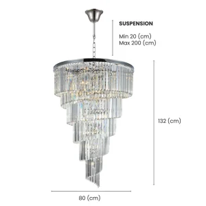 لوستر کریستالی اسپیرال کاردی نیرا نور مدل SPC-416