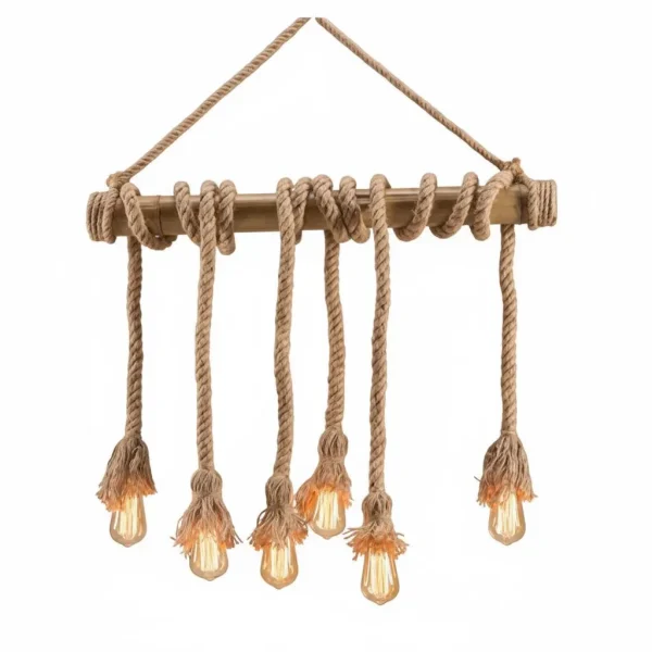چراغ آویز کنفی و چوبی آرتا کد 101/8