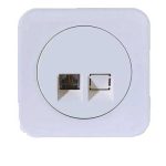 کلید و پریز آدا پلکسی سفید دلند پلاس /تک سوکت تلفن دوخط(مکانیزم+قاب)