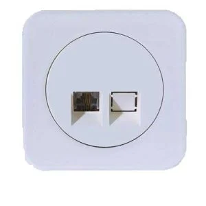 کلید و پریز آدا پلکسی سفید دلند پلاس /تک سوکت تلفن دوخط(مکانیزم+قاب)