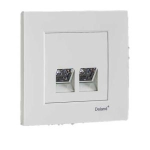 سوکت تلفن دوقلو(4 خط)/آسا پلاس(مکانیزم+قاب)