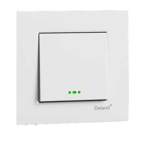 کلید و پریز آسا سفید دلند پلاس /کلید یک پل(مکانیزم+قاب)