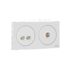 کلید و پریز آوا سفید دلند پلاس/آوا ، قاب دوخانه