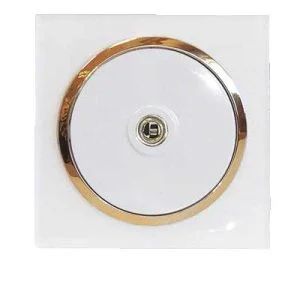 کلید پریز آوا پلکسی سفید زه طلائی / فیش آنتن(مکانیزم +قاب+زه)