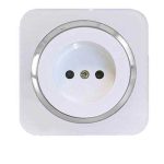 کلید و پریز آدا پلکسی سفید زه نقره ای دلند(مکانیزم+قاب+زه) / پریز برق