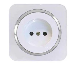 کلید و پریز آدا پلکسی سفید زه نقره ای دلند(مکانیزم+قاب+زه) / پریز برق