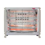 مشخصات محصول وزن 6 کیلوگرم ابعاد 69 × 26.7 × 56.5 سانتیمتر رنگ بدنه سفید/سفید, سفید/طوسی, سفید/قرمز توان گرمایشی (وات) 2800 ولتاژ ورودی (ولت) 220 جریان (آمپر) 13 نوع المنت کوارتز تعداد المنت 6 فرکانس (هرتز) 50 ترموستات ایمنی دارد قابلیت تنظیم دما دارد رده انرژی ++A ریموت کنترل ندارد فن دارد گارانتی 18 ماهه برفاب تایمر ندارد معرفی بررسی و معرفی بخاری برقی فن دار برفاب مدل QH-3000 بخاری برقی فن دار برفاب مدل QH-3000 مناسب گرمایش مسکونی، اداری و مغازه است. با توجه به ابعاد بزرگ و توان 2800 وات مساحت گسترده‌تری را گرم می‌کند. المنت‌های بخاری 6 عدد و ساخته شده از شیشه هستند. 4 المنت در قسمت جلو و دو المنت در بالای بخاری است. المنت‌ها با روش جابه‌جایی-تابشی محیط را گرم می‌کنند. برفاب، این محصول را کاملاً استاندارد طراحی کرده است و در نتیجه مصرف برق آن بهینه است. فن به کار رفته در بخاری برفاب، با جابه‌جایی گرمای ایجاد شده در المنت‌ها، باعث گرمایش همگن محیط می‌شود. در قسمت پشت المنت‌ها، صفحه استنلس استیلی نصب شده است، تا گرما به صورت یکنواخت و بهتر در محیط پخش شود. ترموستات ایمنی بخاری، تنظیم دما را امکان پذیر می‌کند. همچنین در قسمت کنار، 4 دکمه دو حالته تعبیه شده است، دکمه اول برای روشن و خاموش کردن فن و 3 دکمه دیگر برای روشن و خاموش کردن المنت‌های بالا و جلوی بخاری هستند. با استفاده از پیچ تنظیم کنار آن کنترل دما المنت دیگر بخاری امکان پذیر است. حداکثر توان گرمایشی هیتر، 2800 وات و حداقل توان آن 600 وات است. بخاری برفاب در صورت واژگونی، ایمن است و دارای کلید قطع کن خودکار است. نکات ایمنی جهت استفاده از بخاری برقی فن دار در مسیر نصب هیتر از قرار دادن وسایل حساس به حرارت خودداری فرمایید. همزمان با هیتر از دیگر وسایل پر مصرف برقی استفاده نفرمایید. جهت افزایش طول عمر دستگاه، قبل از خاموش کردن برای چند ثانیه در حالت فن قرار دهید. بخاری را حتماً در سطح صاف، مستحکم و خشک قرار دهید. هیتر باید از دسترس کودکان و حیوانات خانگی دور باشد تا باعث سوختگی نشود. از قرار دادن بخاری در ورودی و خروجی درها باید خودداری کرد. به منظور جلوگیری از آسیب به سایر تجهیزات برقی، بخاری را مستقیم به پریز وصل نکنید و یک محافظ برق در مسیر آن استفاده کنید. از بخاری برقی برای پخت و پز استفاده نکنید. به منظور جلوگیری از آتش، وسایل اشتعال پذیر را در مسیر آن قرار ندهید.