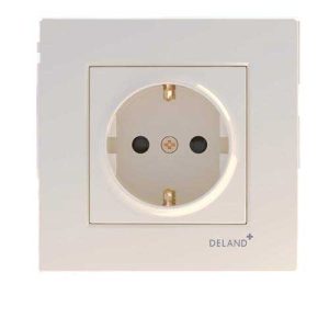 کلید و پریز آسا کرم دلند پلاس /پریز برق ارت دار پایه سرامیکی